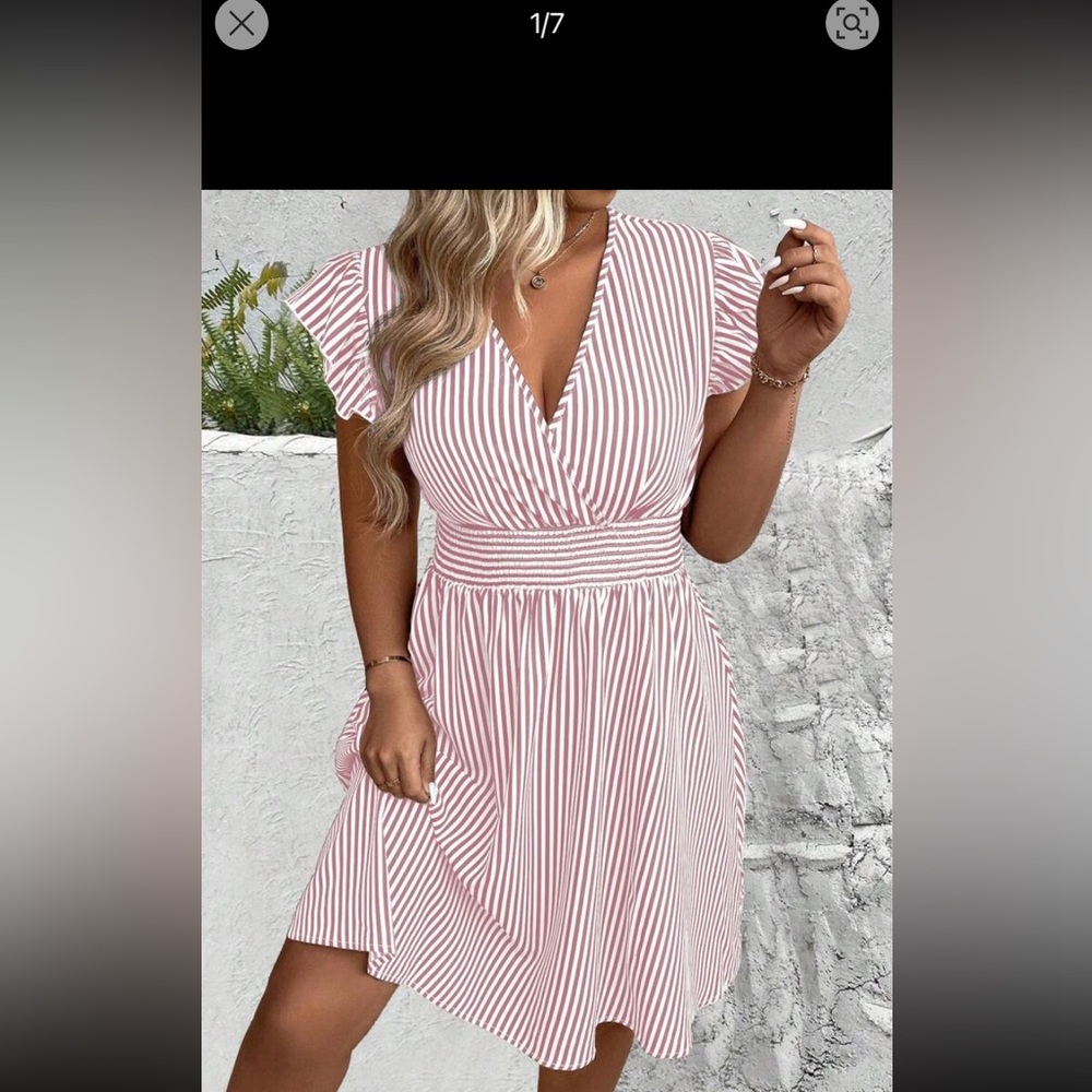 Pink & white stripe dress